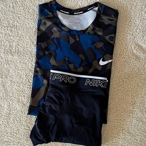 Super cool, Nike camo, running shirt and Nike leggings.